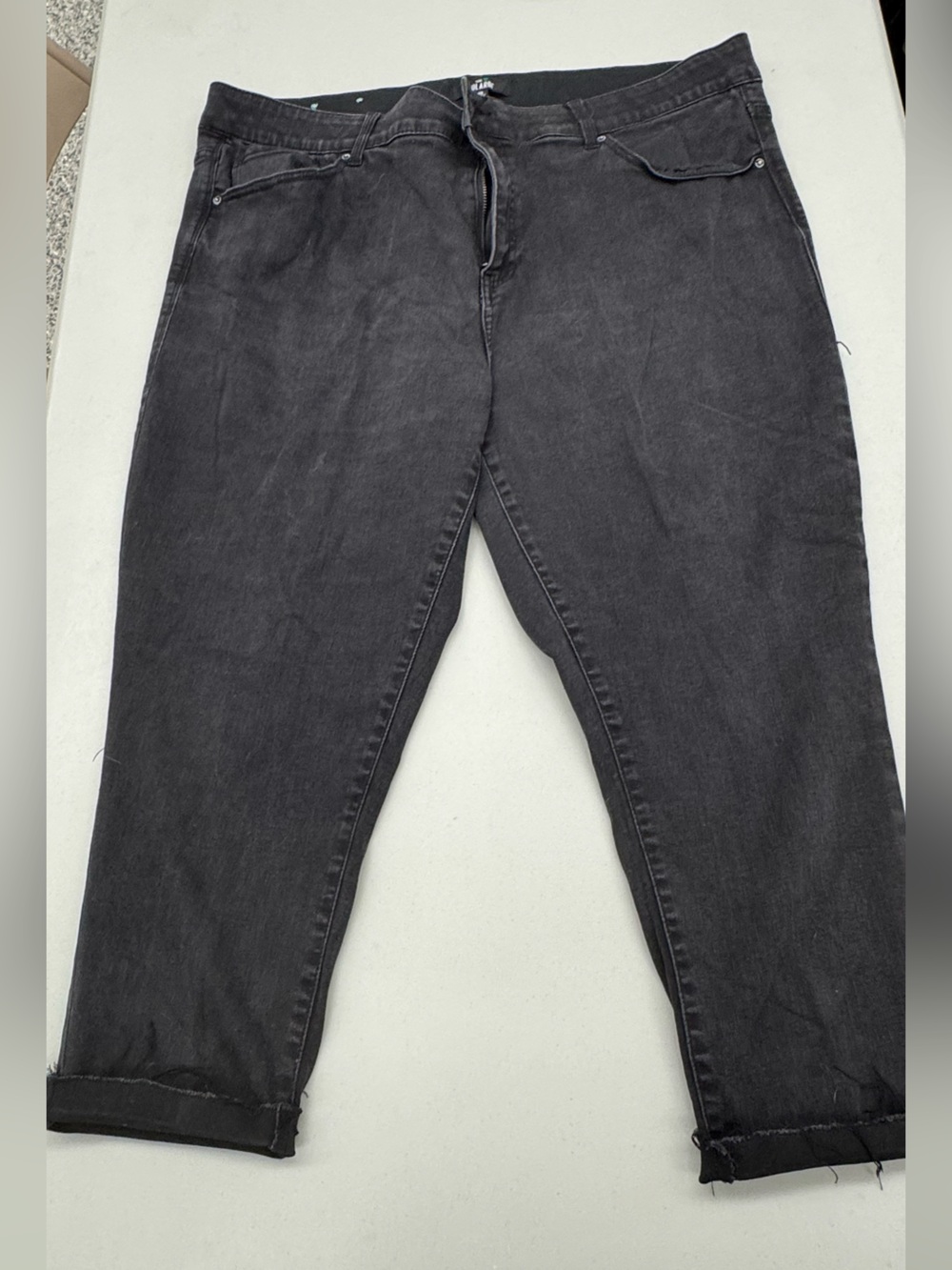 LuLaRoe Black Cropped Capri Denim Blue Jeans with magic waistband size 20